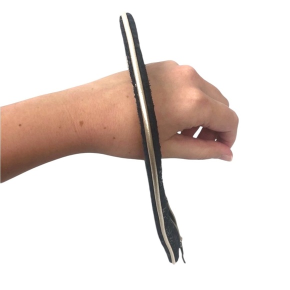 Hands-Free Bracelet Wallet - Arza Design Clutch Metallic Blue Shimmer Mini Bag - Picture 12 of 16